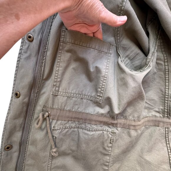 Madewell Fleet Jacket Army Green Utility 4 Pockets Women's Military Front Zip XL - Picture 9 of 12